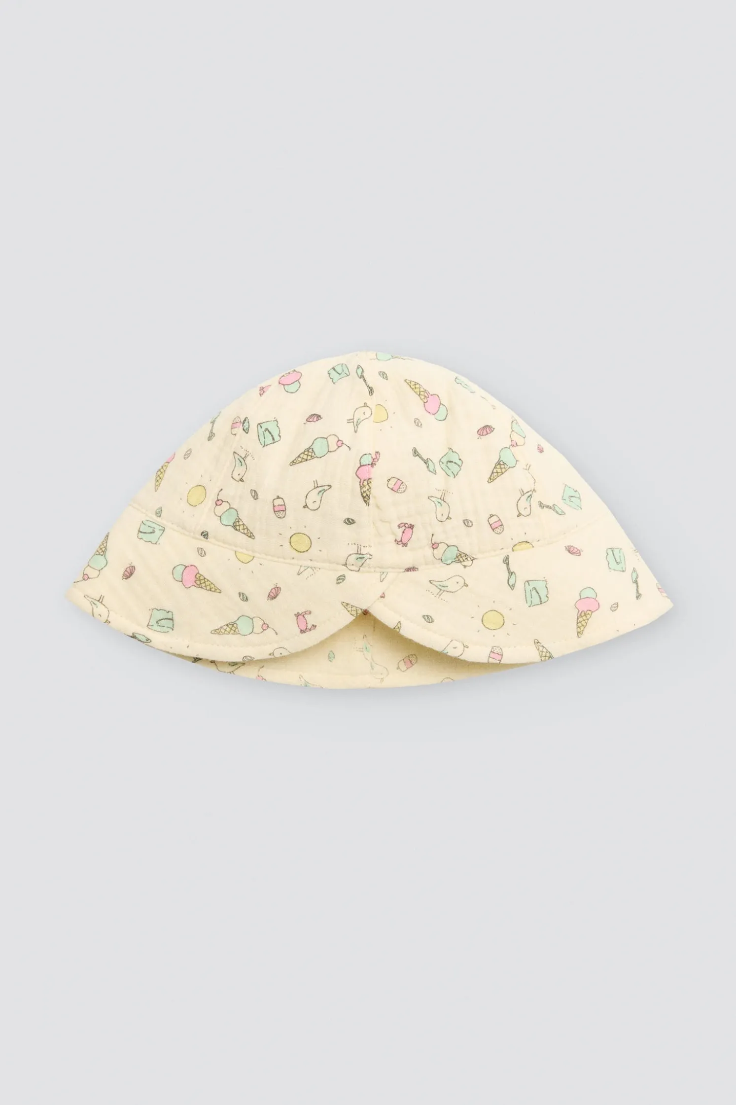 Conjunto ranita bebé sin mangas y gorrito estampado veraniego