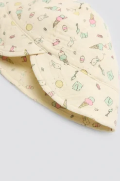 Conjunto ranita bebé sin mangas y gorrito estampado veraniego
