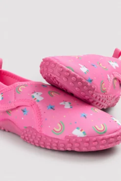 Escarpines infantiles estampado unicornios rosa
