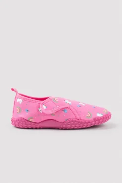Escarpines infantiles estampado unicornios rosa