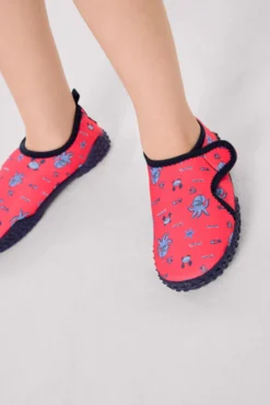 Escarpines infantiles estampado pulpos rojo