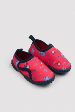 Escarpines infantiles estampado pulpos rojo