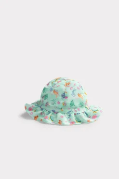 Gorro de playa bebé ala ondulada estampado fauna marina