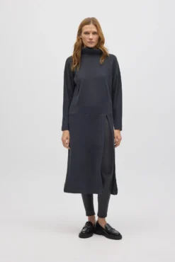 Jersey maxi con abertura cálido marengo