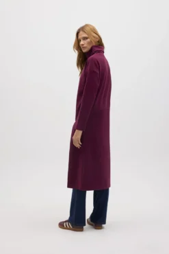 Jersey maxi con abertura cálido burdeos