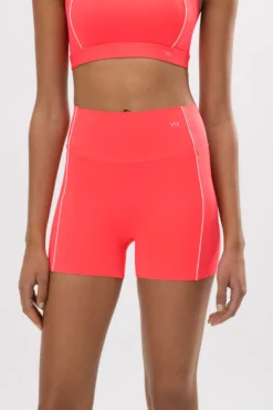 Leggings deportivos Compressive cortos efecto push-up coral