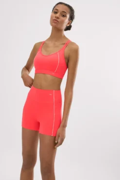Leggings deportivos Compressive cortos efecto push-up coral