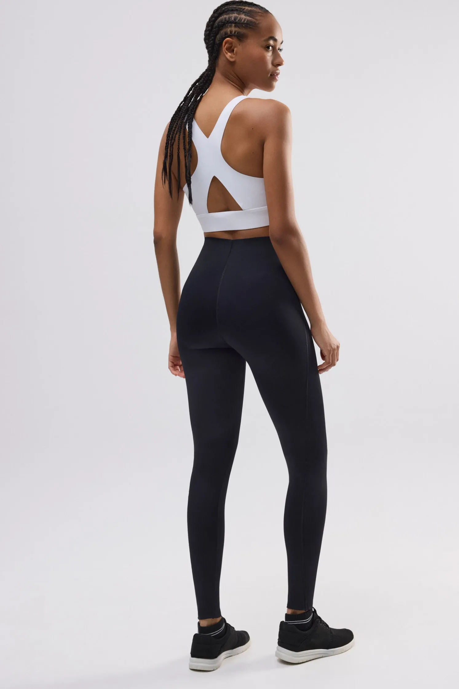 Leggings deportivos compressive largos vientre plano negro