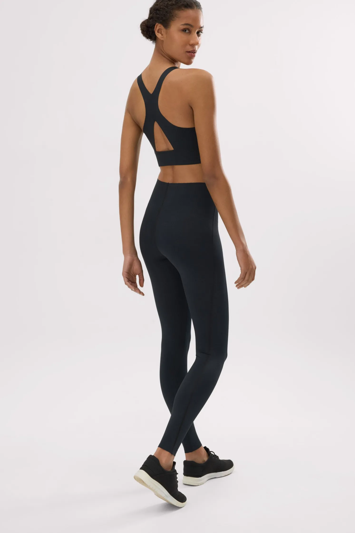 Leggings deportivos compressive largos vientre plano negro