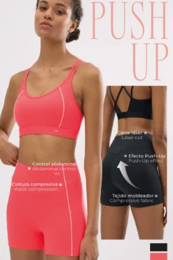 Leggings deportivos Compressive largos efecto push-up negro