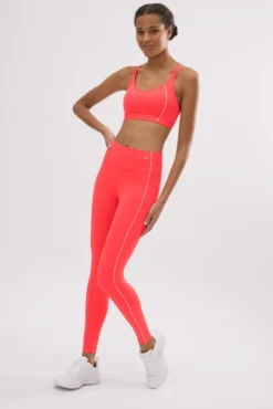 Leggings deportivos Compressive largos efecto push-up coral