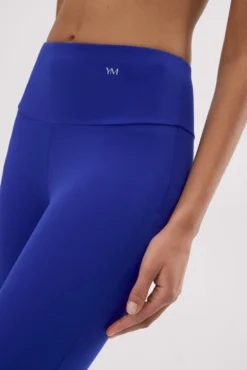 Leggings deportivos de tiro alto tacto algodonero azul eléctrico
