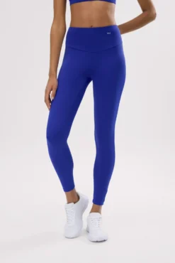 Leggings deportivos de tiro alto tacto algodonero azul eléctrico