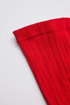 Leotardo canalé rojo
