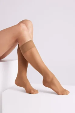 Medias largas puño antipresión 17 denier beige