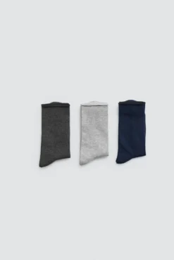 Pack 3 calcetines bambú cálidos sin puño tonos neutros