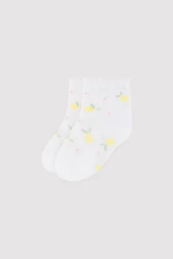 Pack 3 calcetines cortos bebé estampados limones y fresa