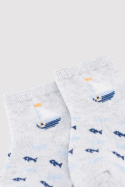 Pack 3 calcetines cortos bebé estampados oso pirata