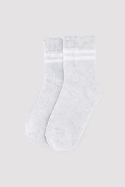 Pack 3 calcetines cortos infantiles detalle puño rizado y rayas contrastadas