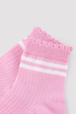 Pack 3 calcetines cortos infantiles detalle puño rizado y rayas contrastadas