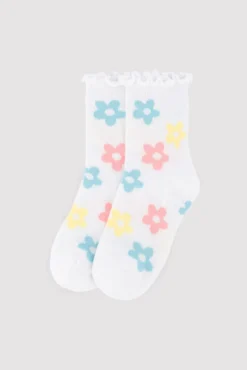 Pack 3 calcetines cortos infantiles detalle puño rizado estampados