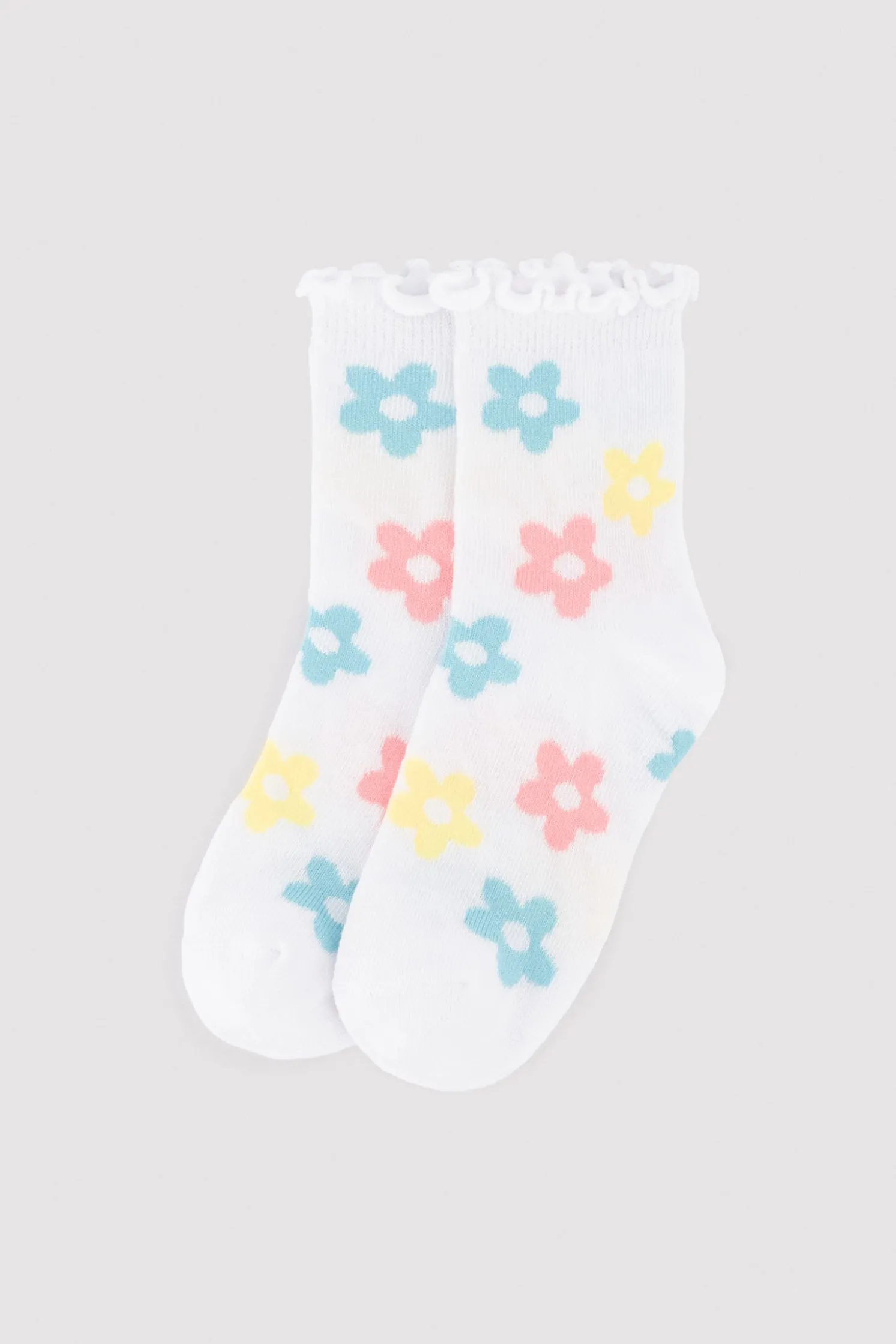 Pack 3 calcetines cortos infantiles detalle puño rizado estampados
