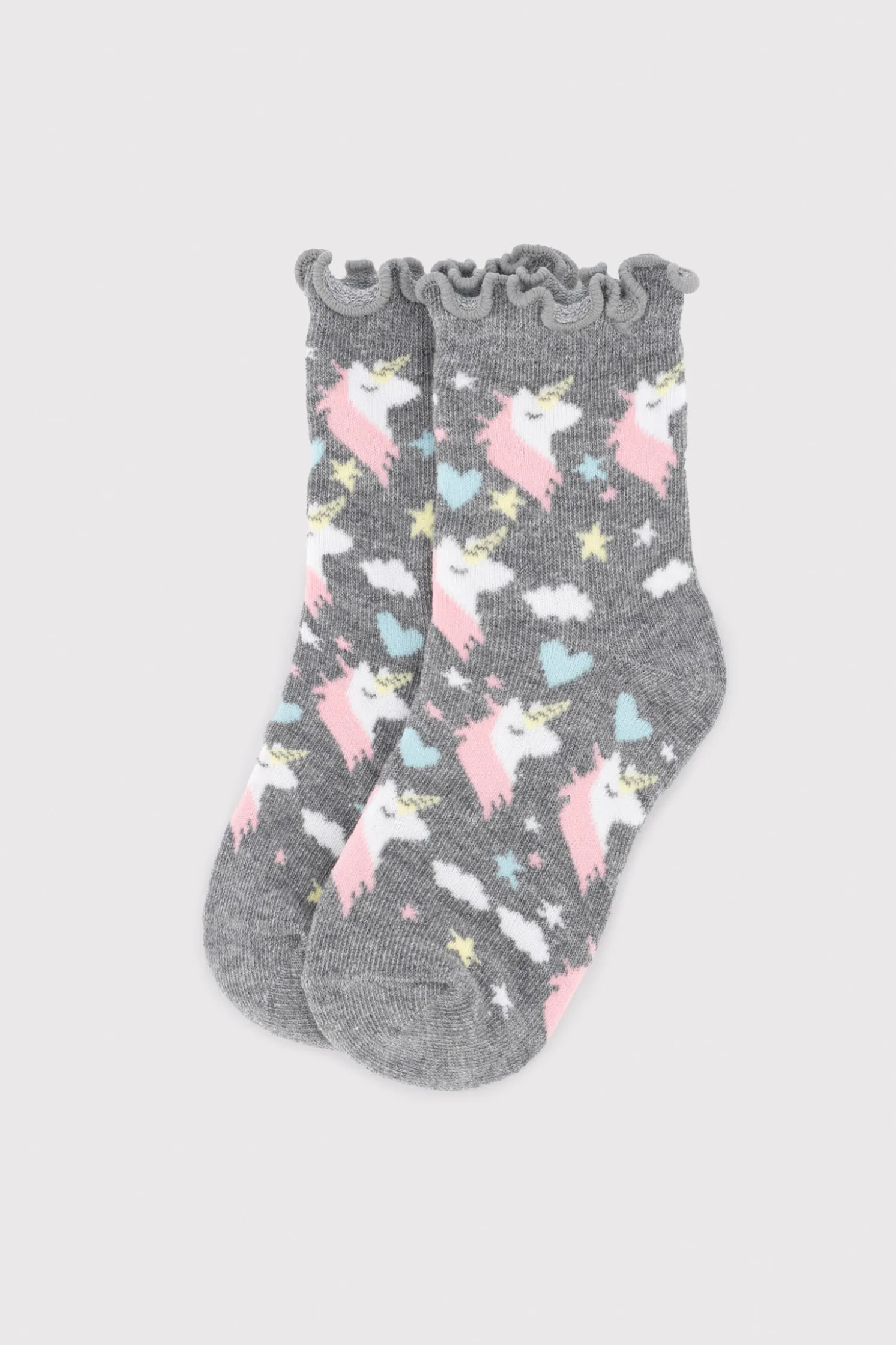 Pack 3 calcetines cortos infantiles detalle puño rizado estampados