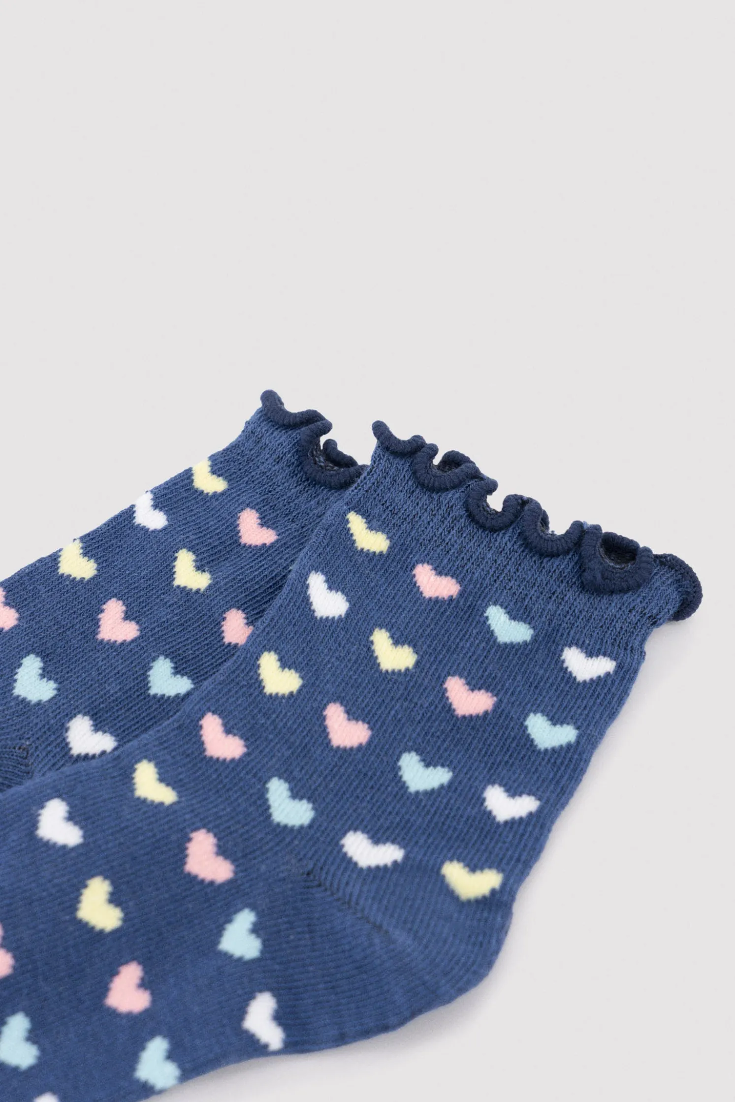 Pack 3 calcetines cortos infantiles detalle puño rizado estampados