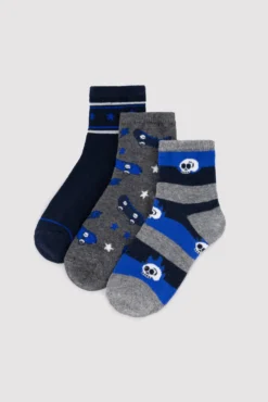 Pack 3 calcetines cortos infantiles estampados