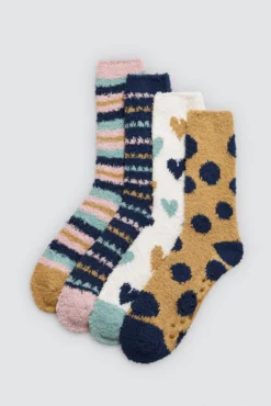 Pack 4 calcetines de franela antideslizantes estampados