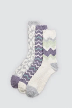 Pack 3 calcetines de franela antideslizantes estampados