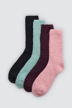 Pack 4 calcetines de franela colores lisos