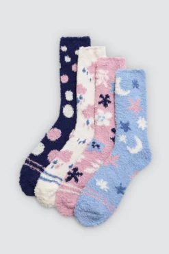 Pack 4 calcetines de franela estampados