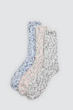 Pack 3 calcetines de pelo textura jaspeada