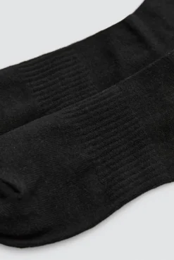 Pack 3 calcetines deportivos puño a rayas negro