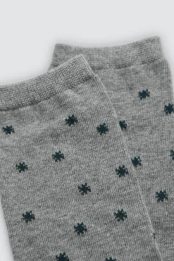 Pack 4 calcetines estampados gris y verde