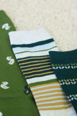 Pack 4 calcetines estampados gris y verde