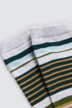 Pack 4 calcetines estampados gris y verde