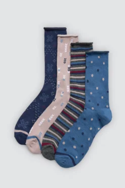 Pack 4 calcetines estampados sin puño