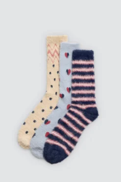 Pack 3 calcetines extra suaves de pelo estampados