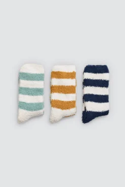 Pack 3 calcetines franela rayas