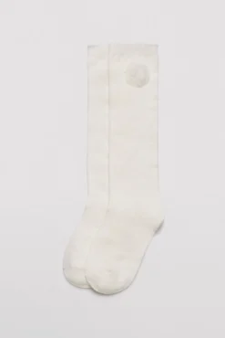 Pack 3 calcetines largos de niña punteados detalle de flor