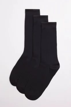 Pack 3 calcetines mujer básicos negro