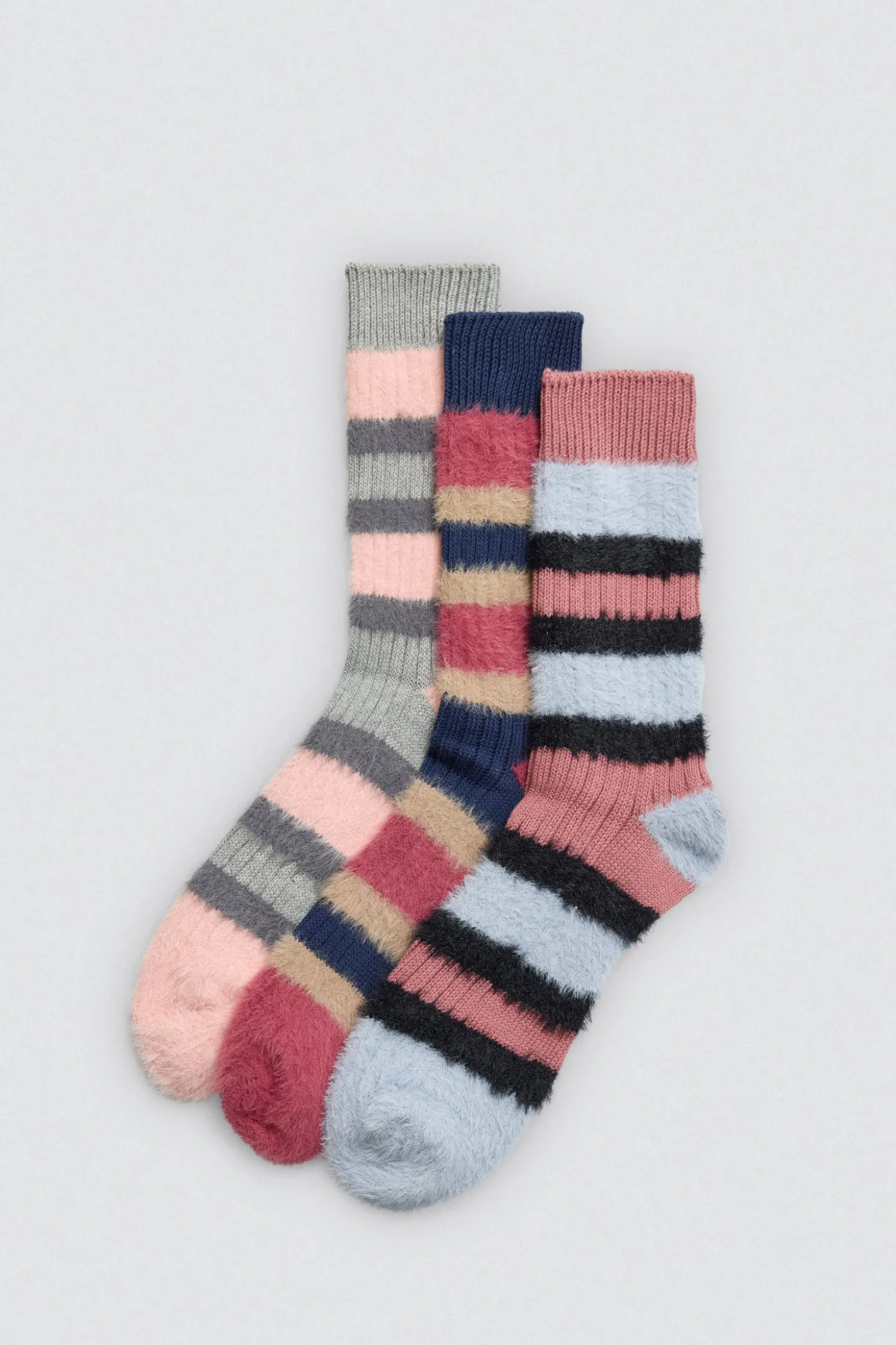 Pack 3 calcetines mujer extra suaves rayas