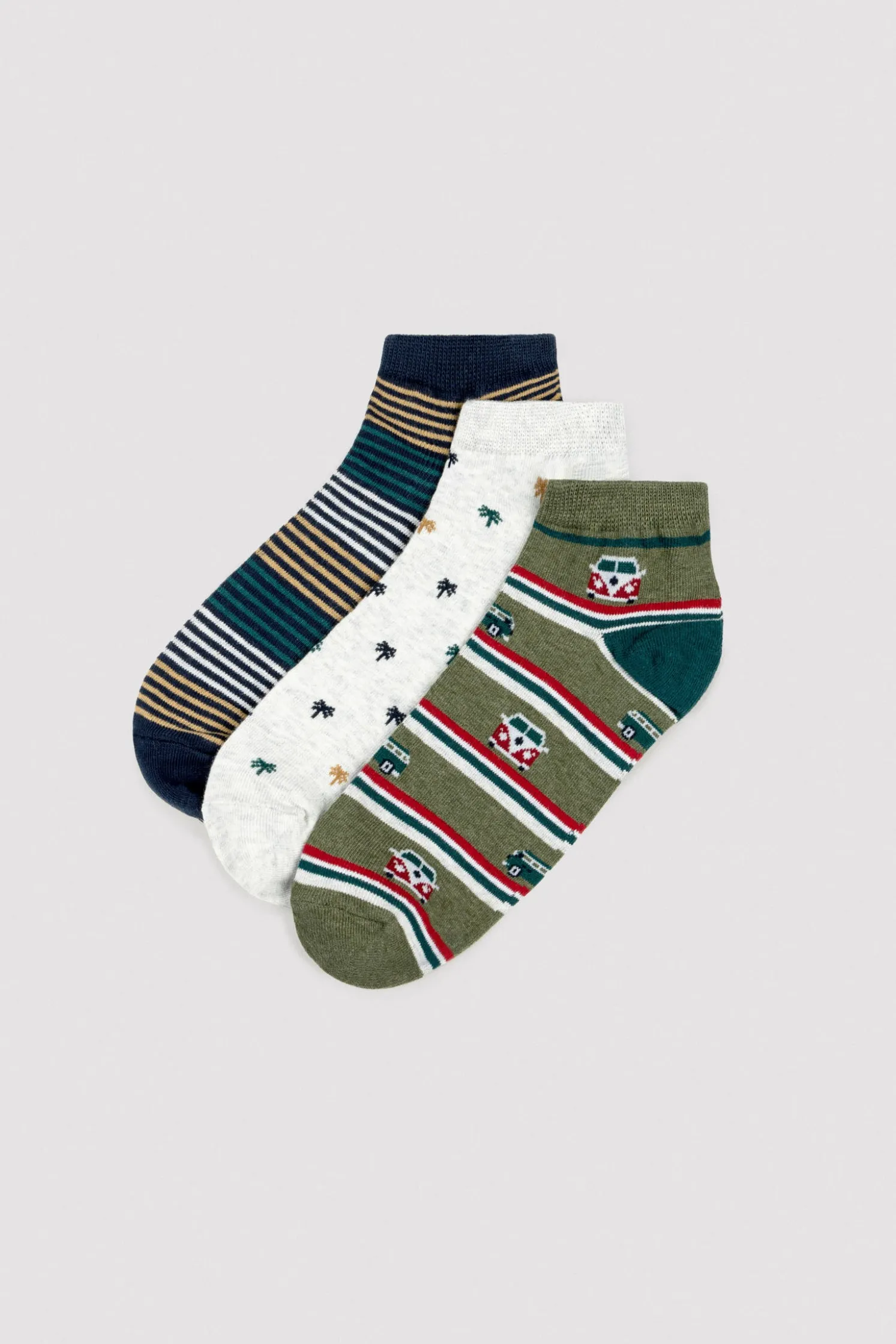 Pack 3 calcetines tobilleros estampados