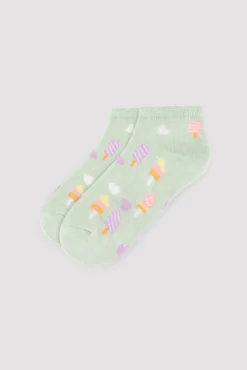 Pack 3 calcetines tobilleros infantiles estampado helados