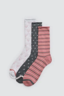 Pack 3 calcetines térmicos sin puño estampados