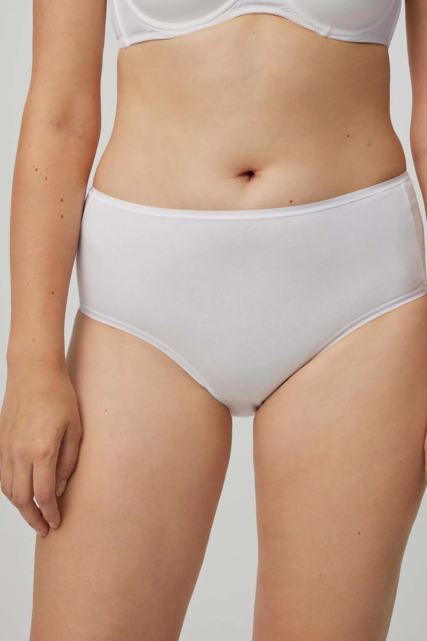 Pack de 2 bragas altas básicas algodón blanco