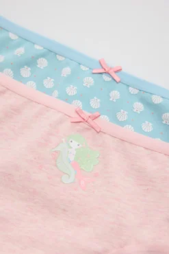 Pack de 2 bragas infantiles estampadas sirena