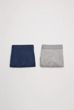 Pack de 2 bóxers de niño algodón marino y gris